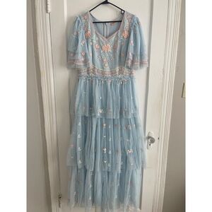 Ivy City Co Blue and Pink Floral Maxi Dress